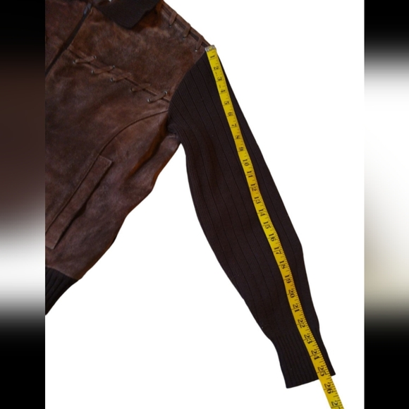 Vntg 60s 70s Mens Sueden Leather Sweater Jacket Caribou Bay Trading Co. - Picture 8 of 8